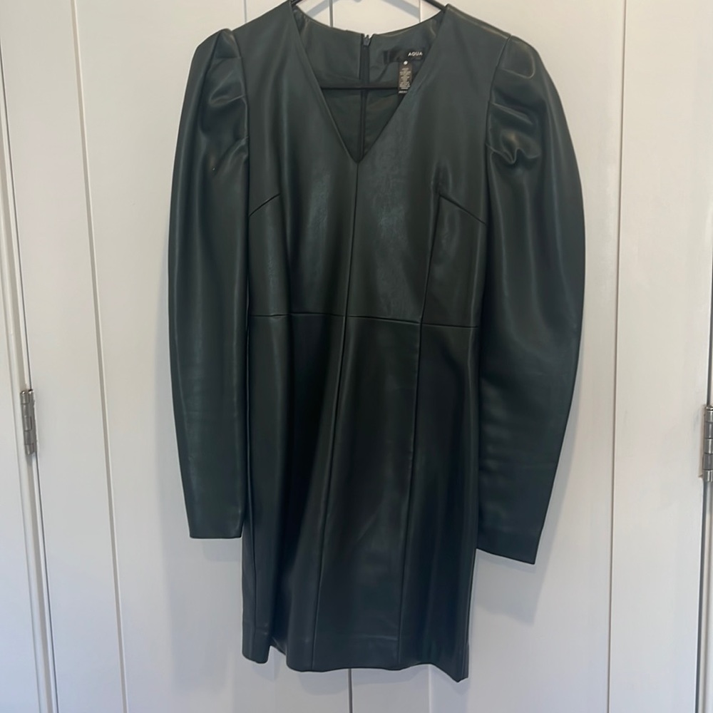 Faux leather Aqua mini dress, size 2